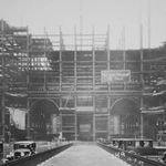"Looking south from 46th Street to 45th Street. Shows Grand Central  during New York Central Building construction. December 9, 1927." Courtesy of the Municipal Archives.